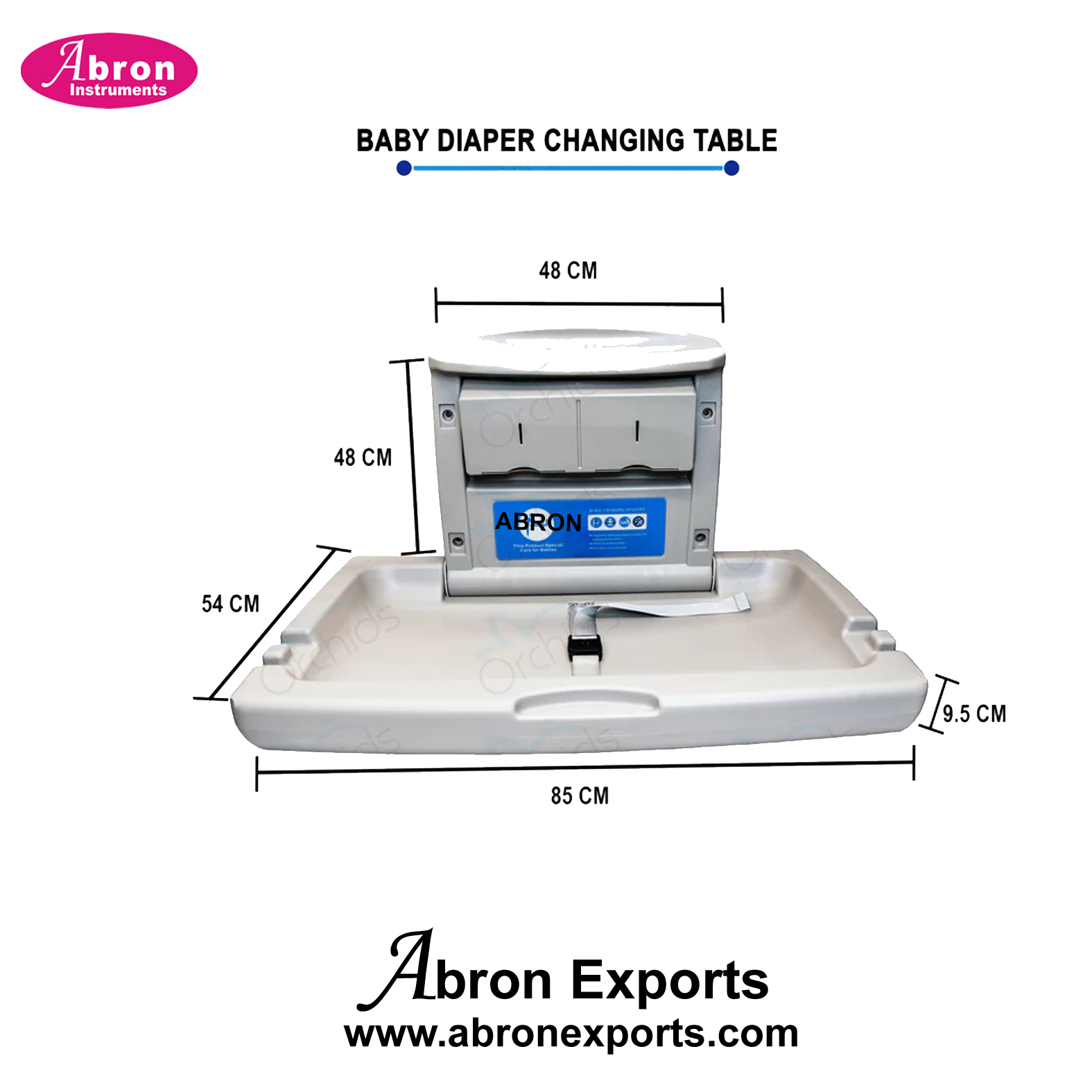 Baby Changing station Table platform 85cm folding with accessories holders Airport hospital Abron ABM-2548ST 
